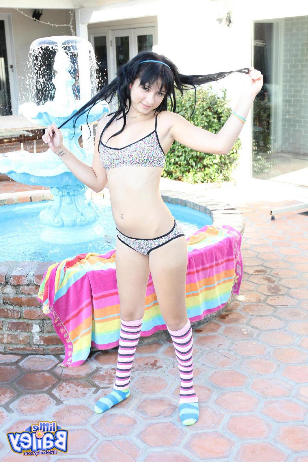 12P Pictures of Little Bailey stripping naked outside