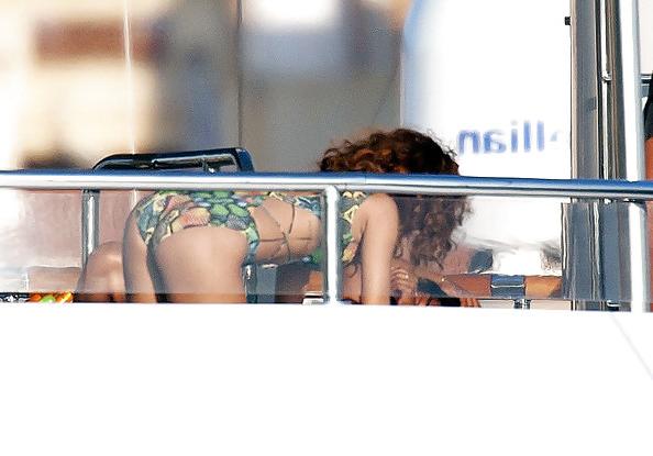 10P Rihanna on a yacht in a swimsuit in France
