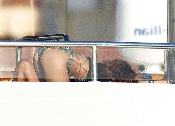 10P Rihanna on a yacht in a swimsuit in France