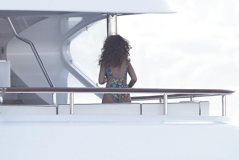 10P Rihanna on a yacht in a swimsuit in France