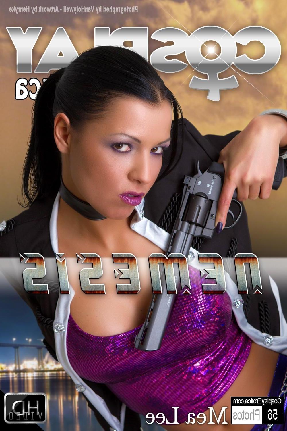 12P Erotic cosplayer Mea Lee is ready to kick some ass in her costume