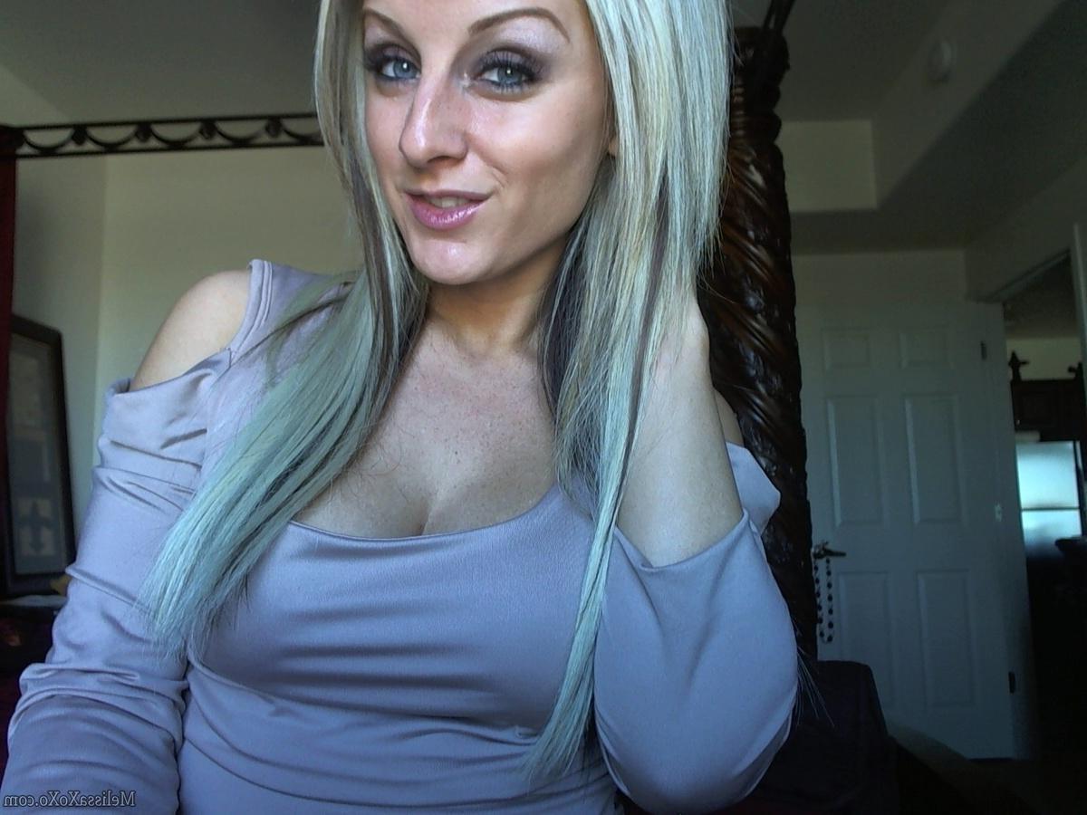 15P Blonde babe Melissa strips for you all sexy in bed