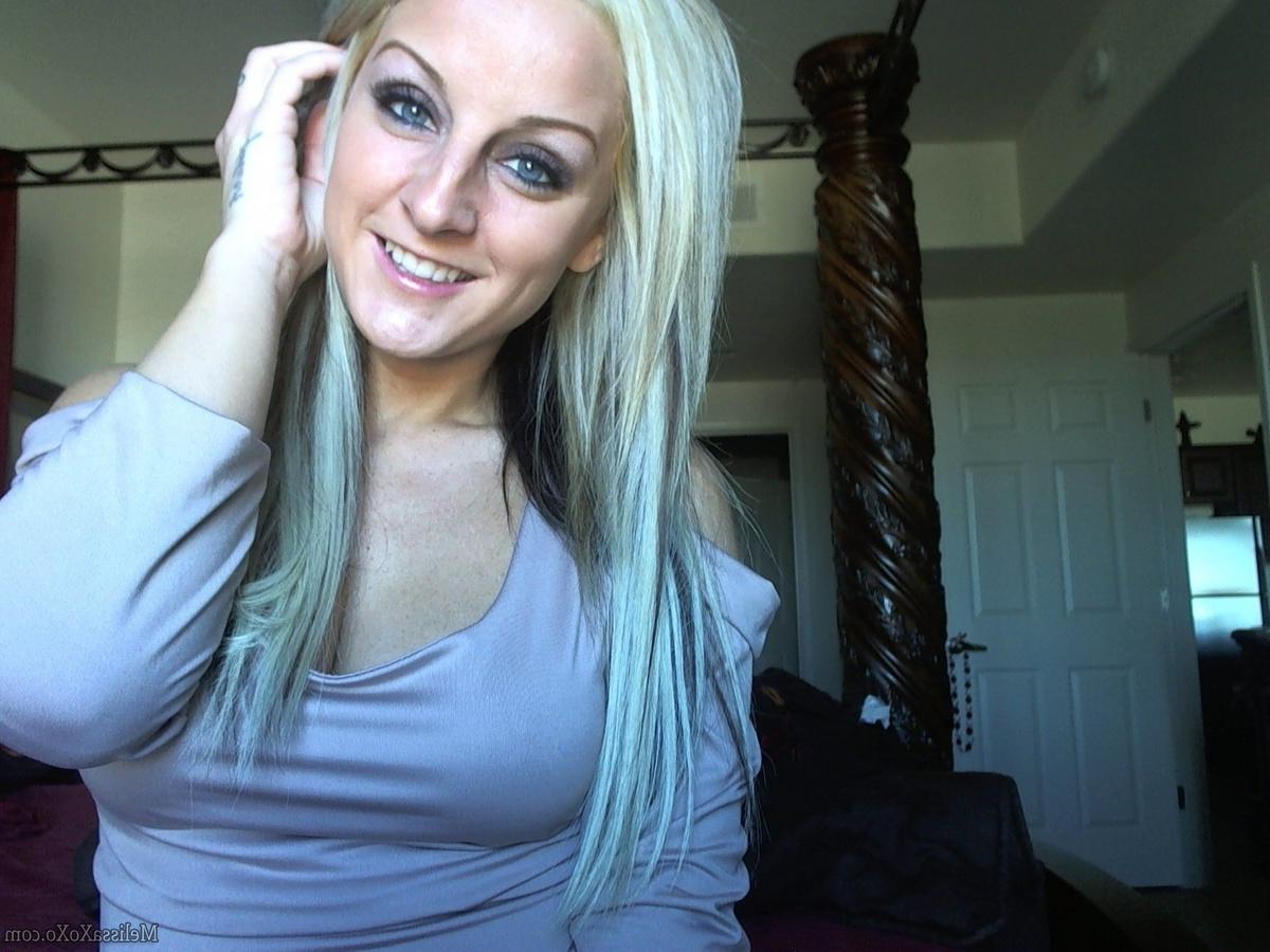 15P Blonde babe Melissa strips for you all sexy in bed
