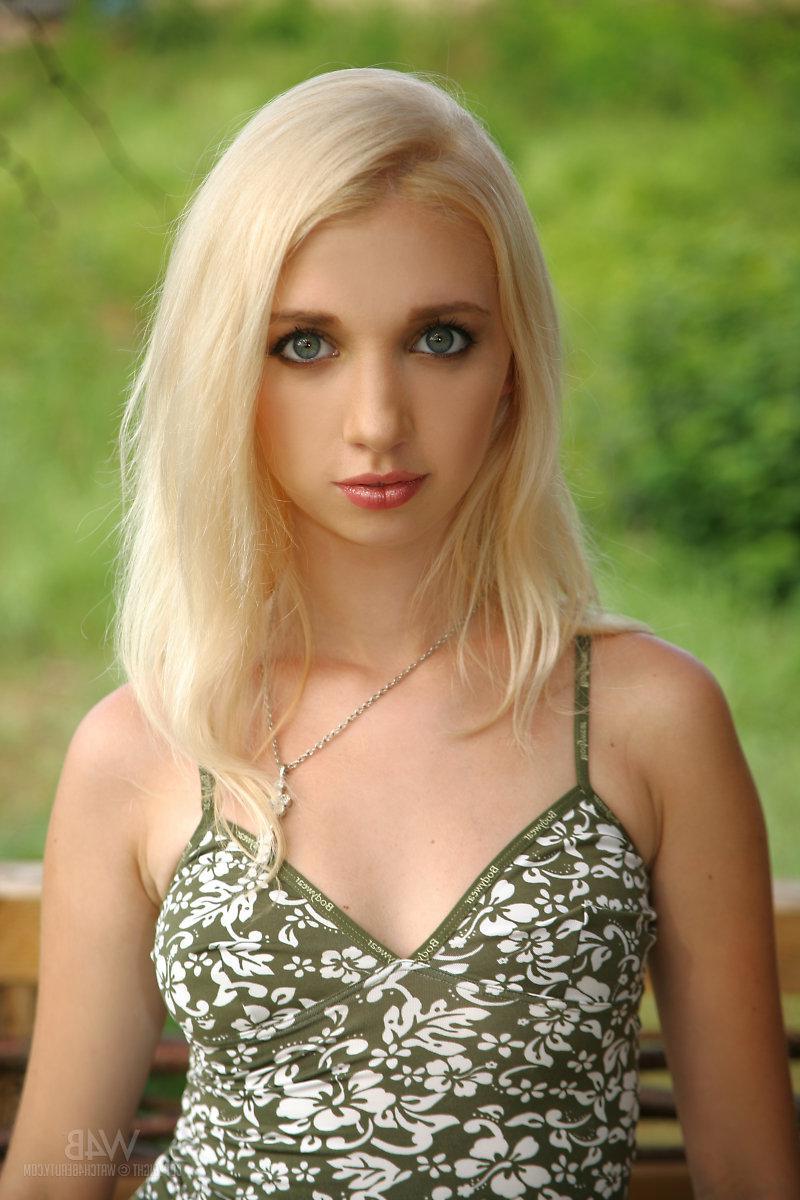16P Tight blonde teen Mina strips down to her heels in "Vacation"