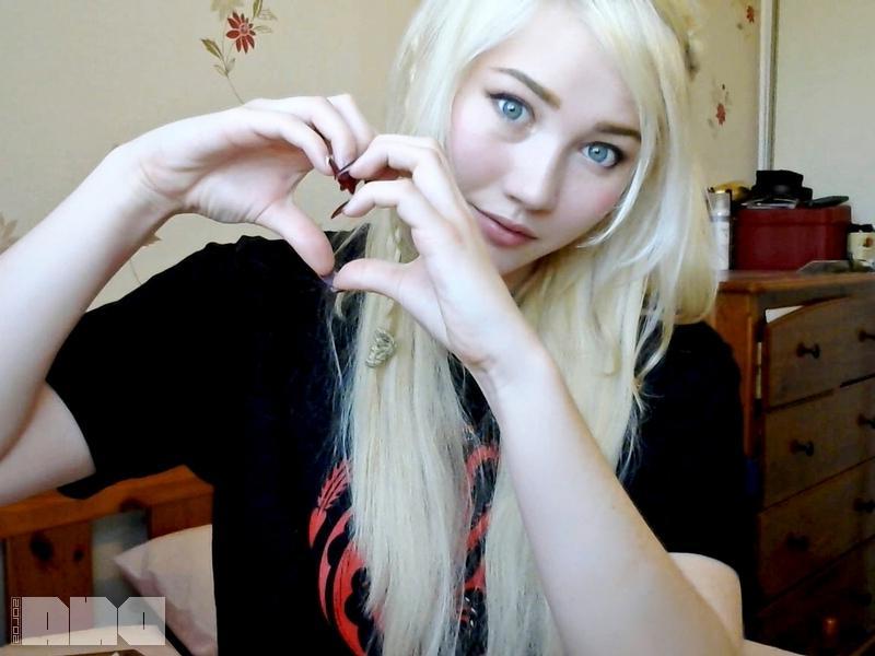 15P Blonde teen Misha Mayfair teases with a dildo