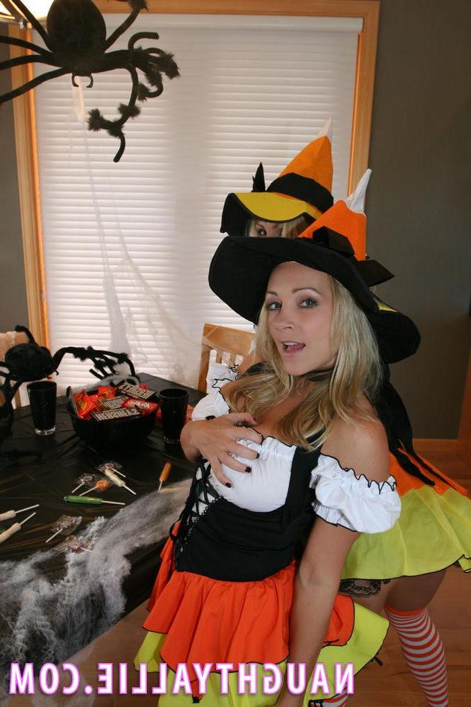 20P Allie and Sammy dress up as hot witches and go down on each other