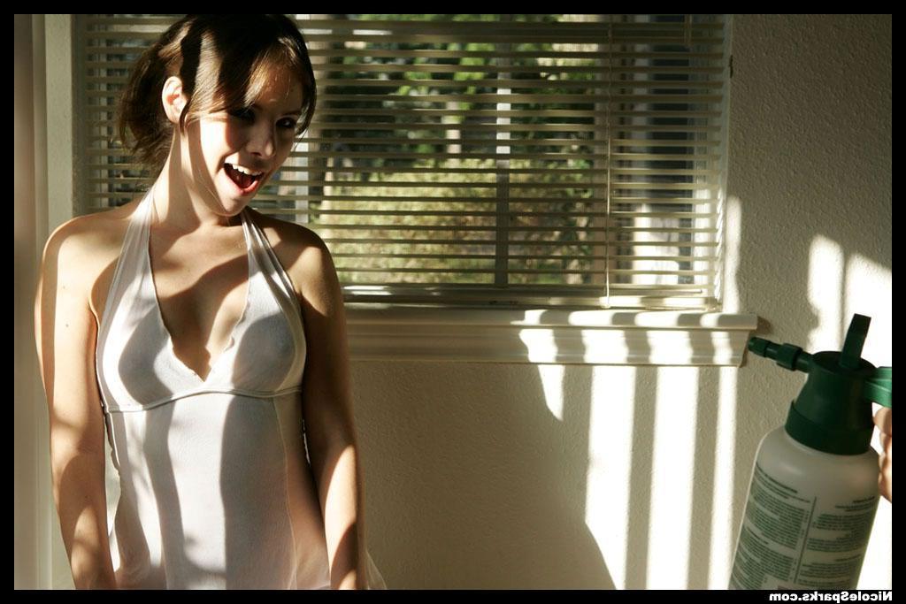 15P Nicole does a hot tease in heels and a white dress