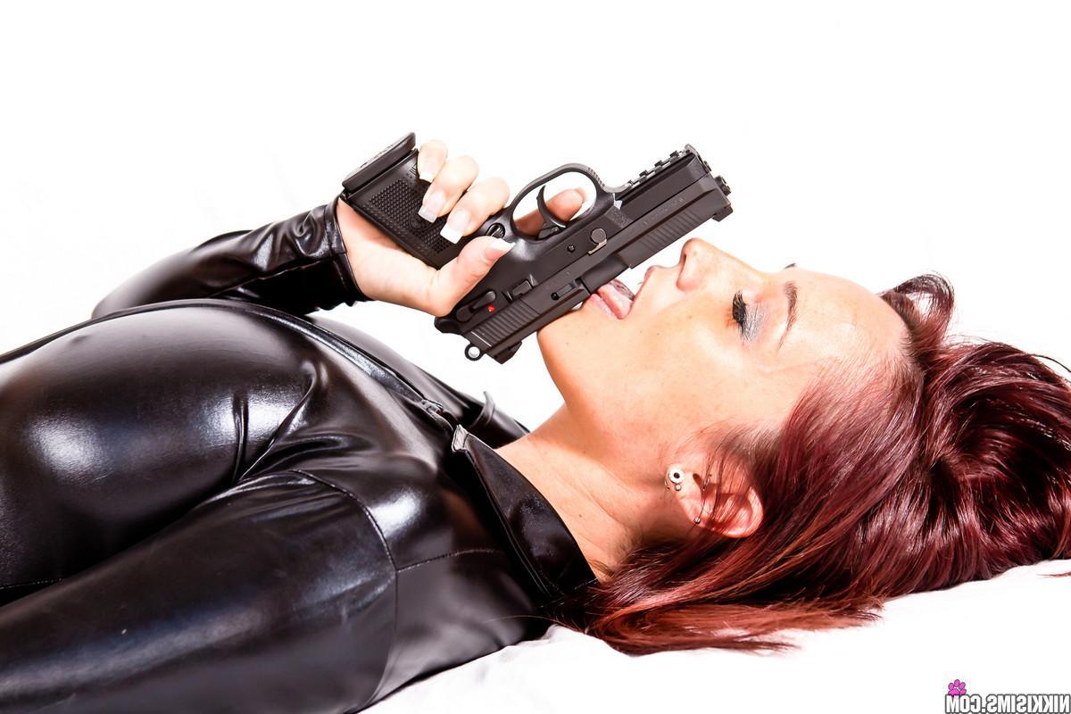 15P Hot babe Nikki Sims dresses up as "Agent Double O Sexy"
