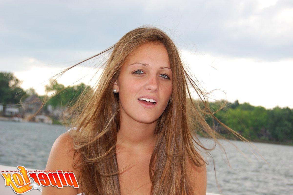 15P Pictures of Piper Fox flashing her pussy on a boat
