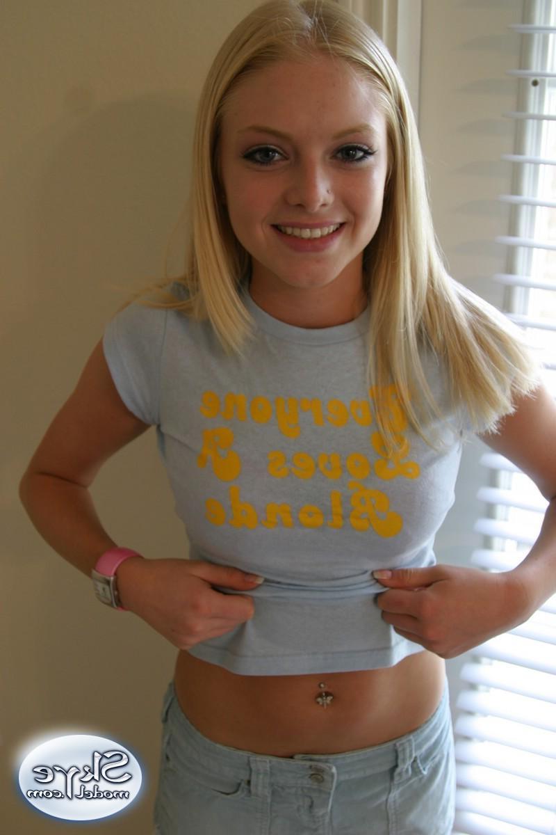 12P Everyone loves a blonde like Skye who loves to tease with her tight teen body