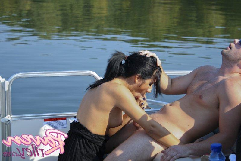 20P Pictures of Raven Riley sucking dick on a boat