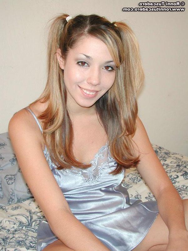 20P Ronni Tuscadero lifts up her lingerie dress to show you her pussy