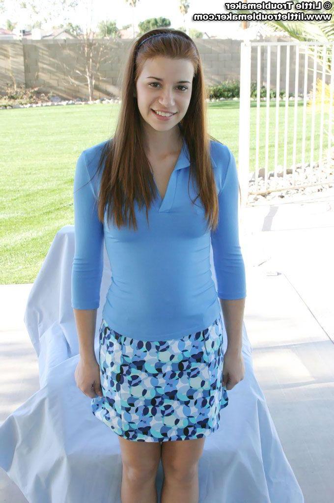 20P Pictures of Little Troublemaker stripping naked outside