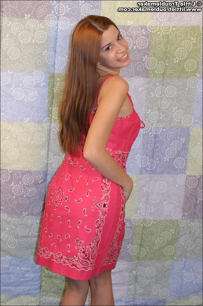 20P Pictures of teen hottie Little Troublemaker being a cock tease