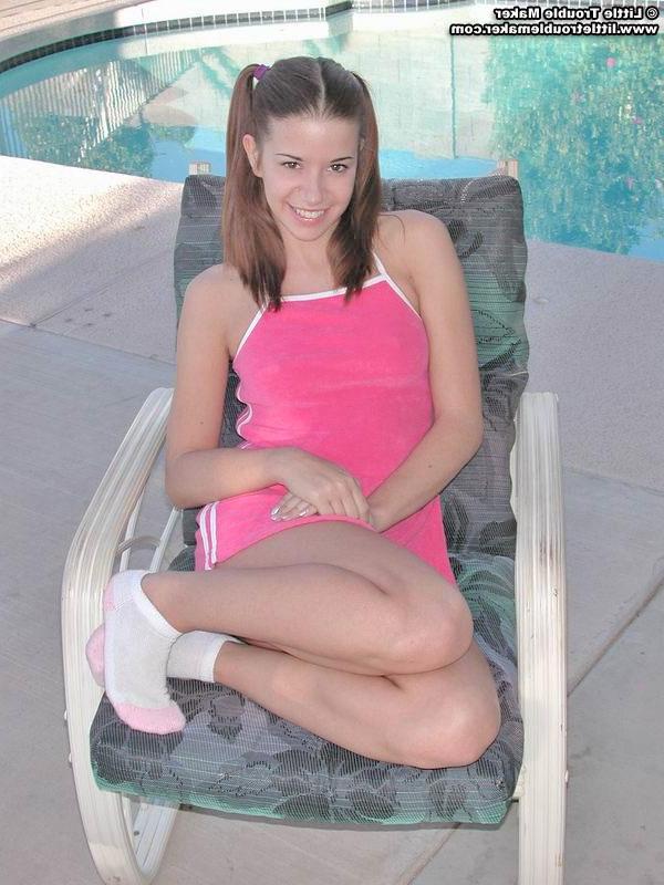 20P Pictures of Little Troublemaker getting naked outside
