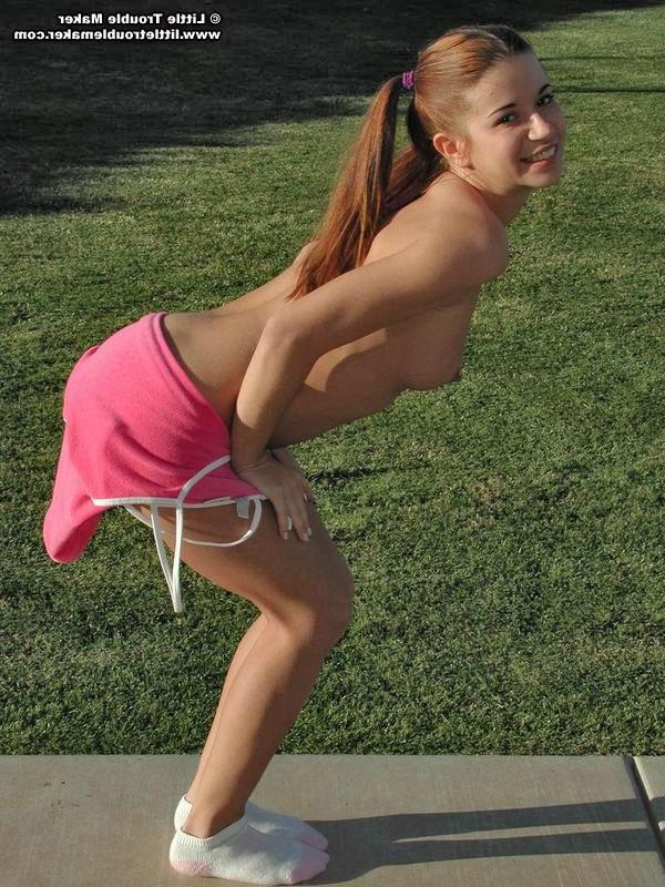 20P Pictures of Little Troublemaker getting naked outside