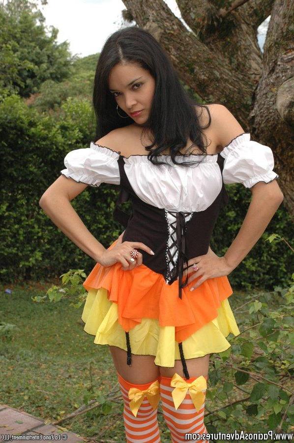 15P Pictures of latina girl Savanna making Halloween very naughty
