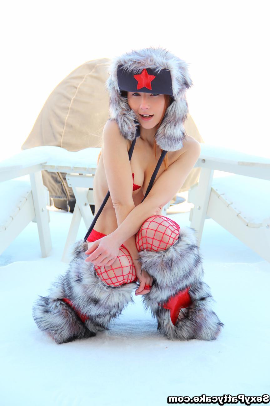 16P Sexy Pattycake dresses up as a sexy KGB agent ready to interrogate you