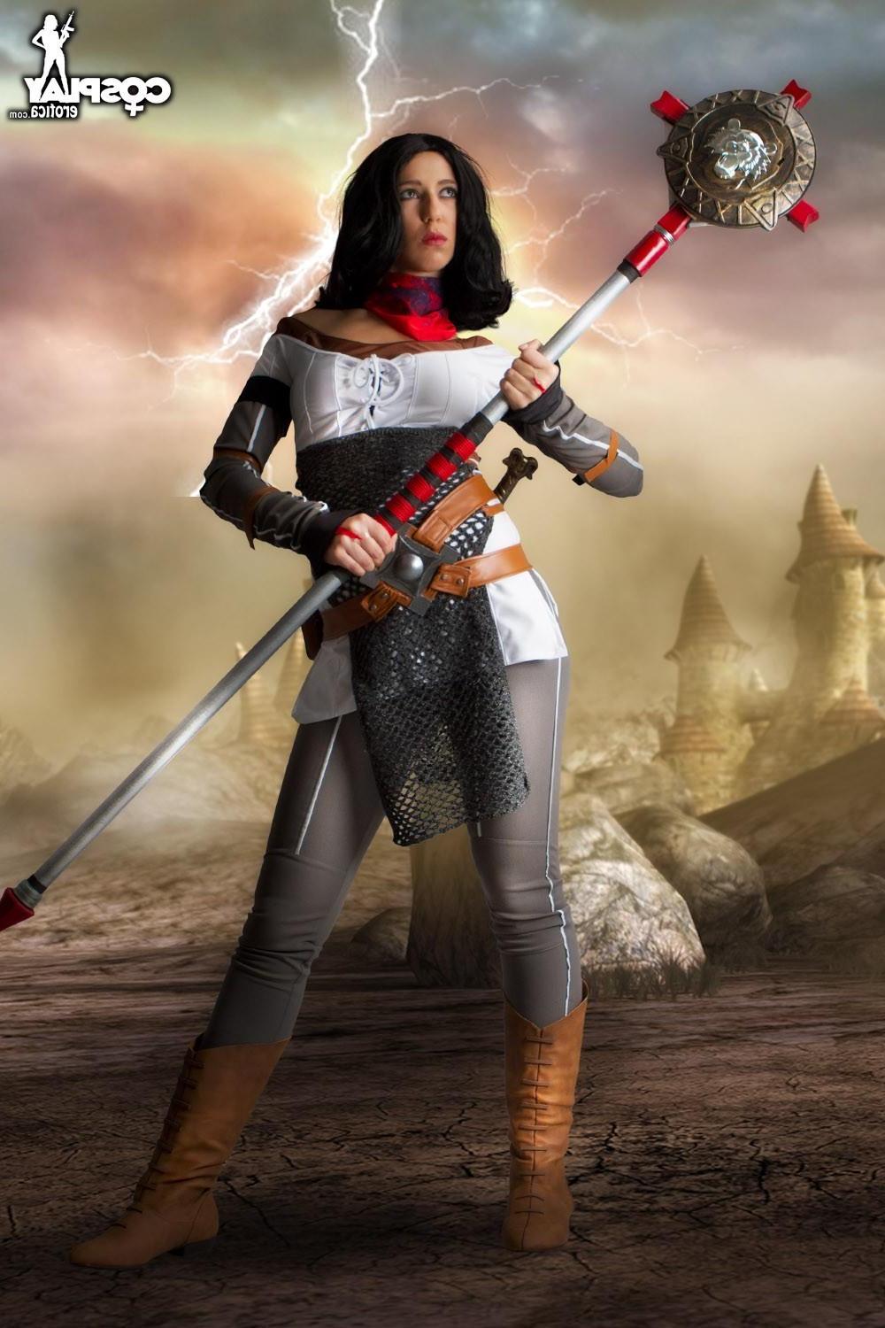 12P Hot cosplay girl Shelly gets her nerd freak on in a hot fantasy scene