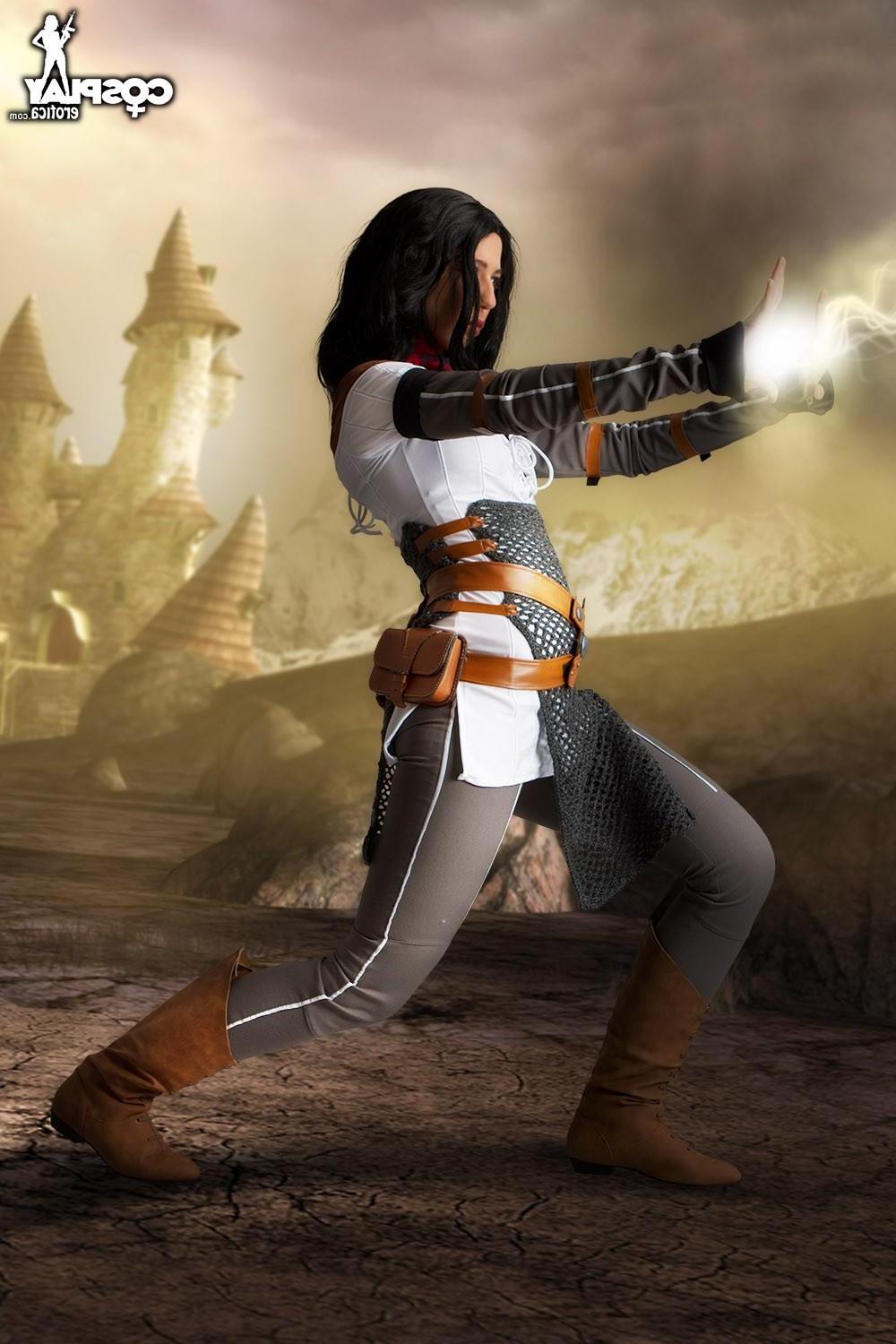 12P Hot cosplay girl Shelly gets her nerd freak on in a hot fantasy scene