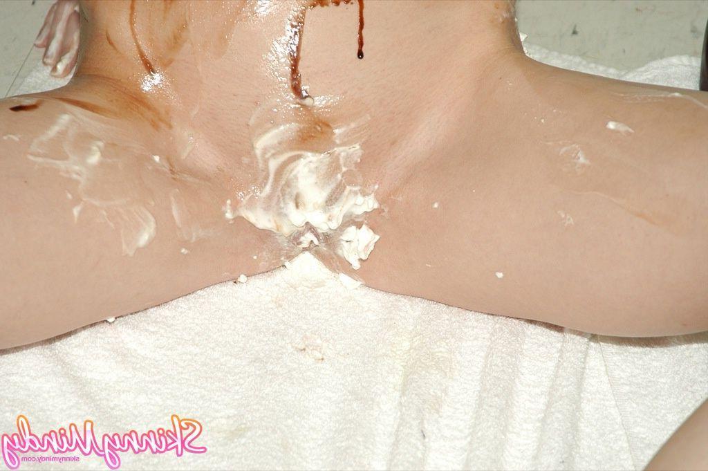 19P Pictures of Skinny Mindy getting kinky and dirty with the whipped cream