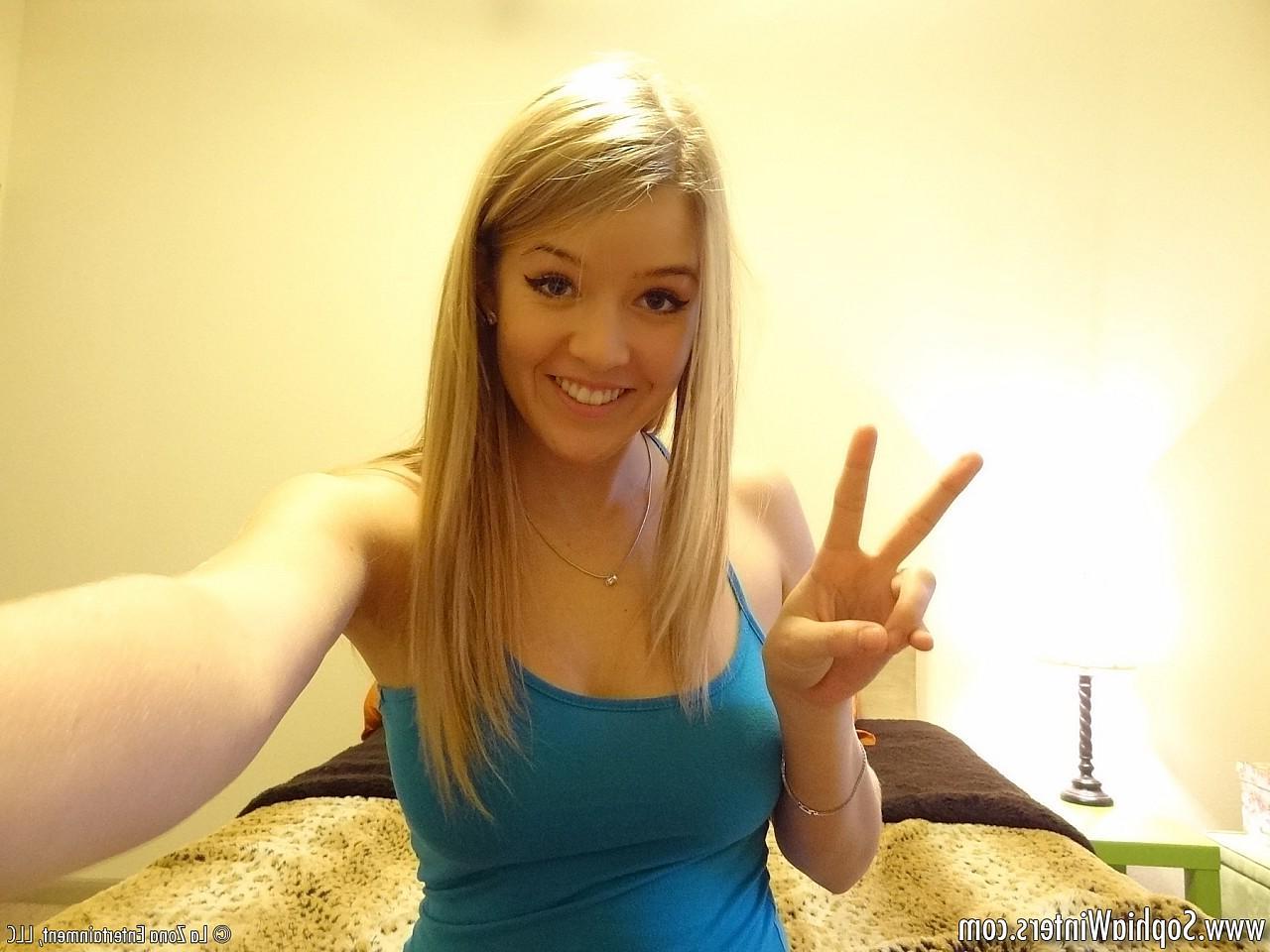 15P Sophia Winters gets a new camera and has some fun in her bedroom with it