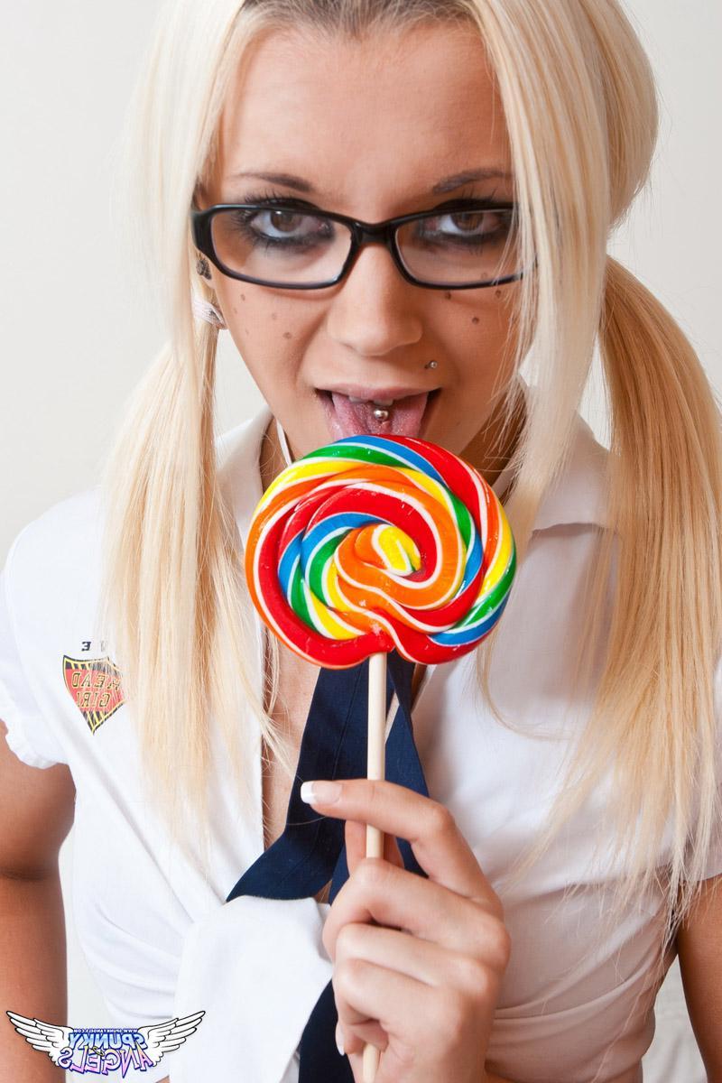 19P Pictures of Stacey Rocks sucking something hard after class