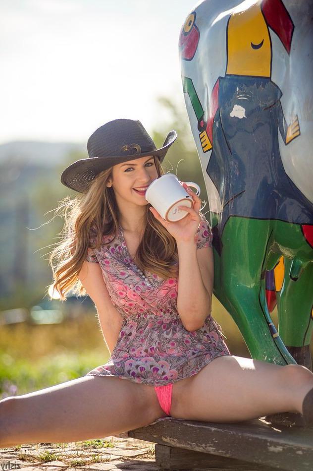 8P Busty teen Stella Cox dresses up as a sexy cowgirl
