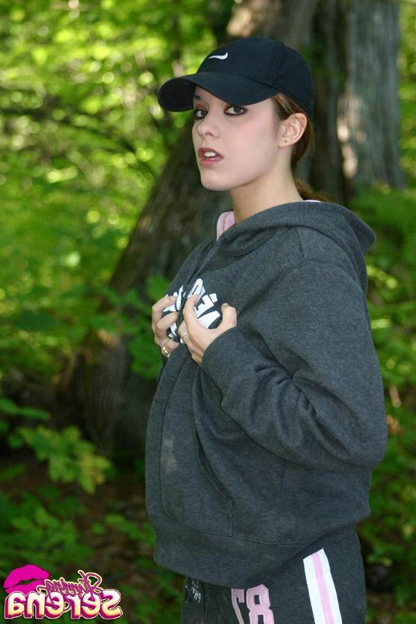 12P Hot coed Serena teases in the woods