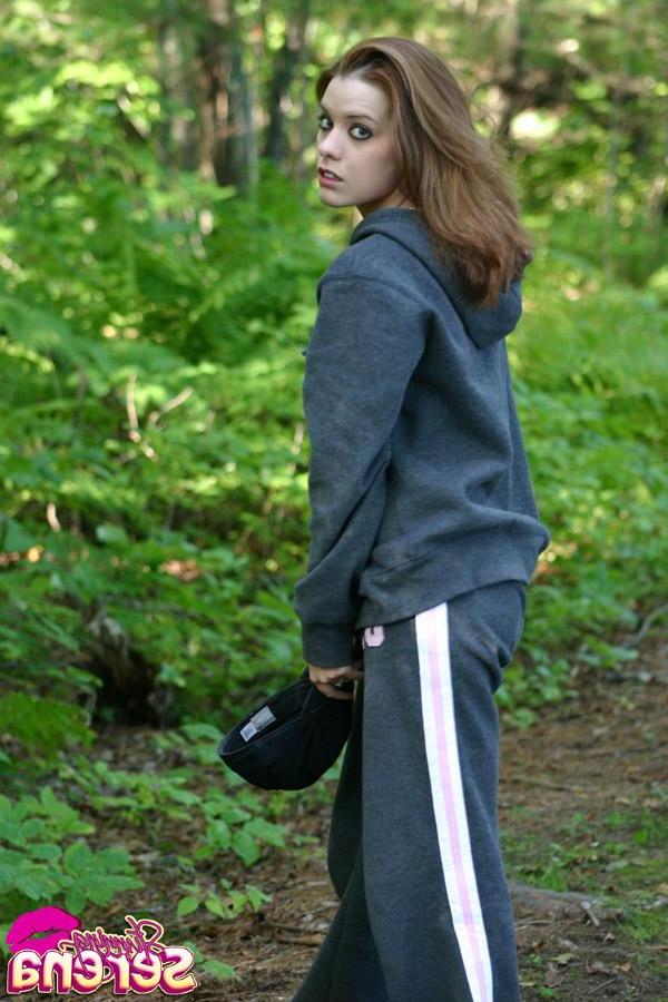 12P Hot coed Serena teases in the woods