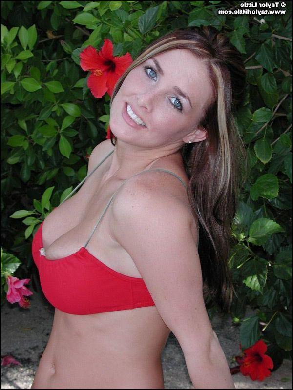 20P Pictures of Taylor Little feeling naughty by the pool