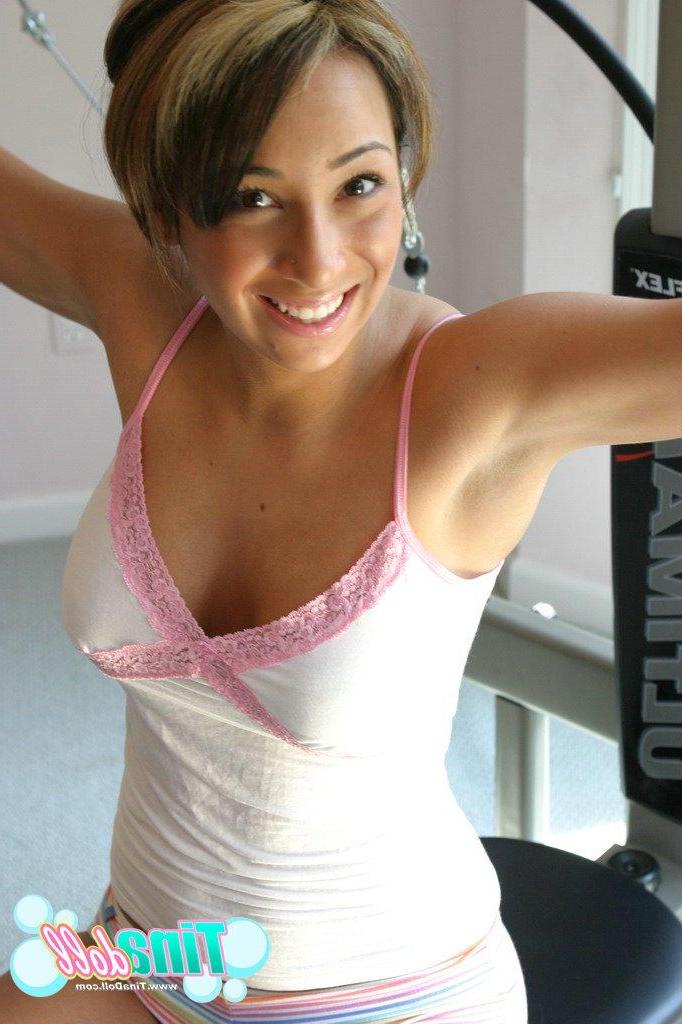 15P Hard body Tina Doll during a naked workout session