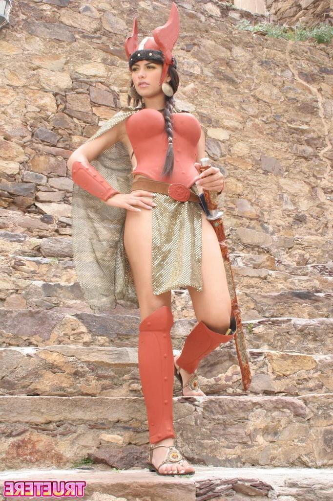 15P Pictures of True Tere dressed as a medieval warrior princess