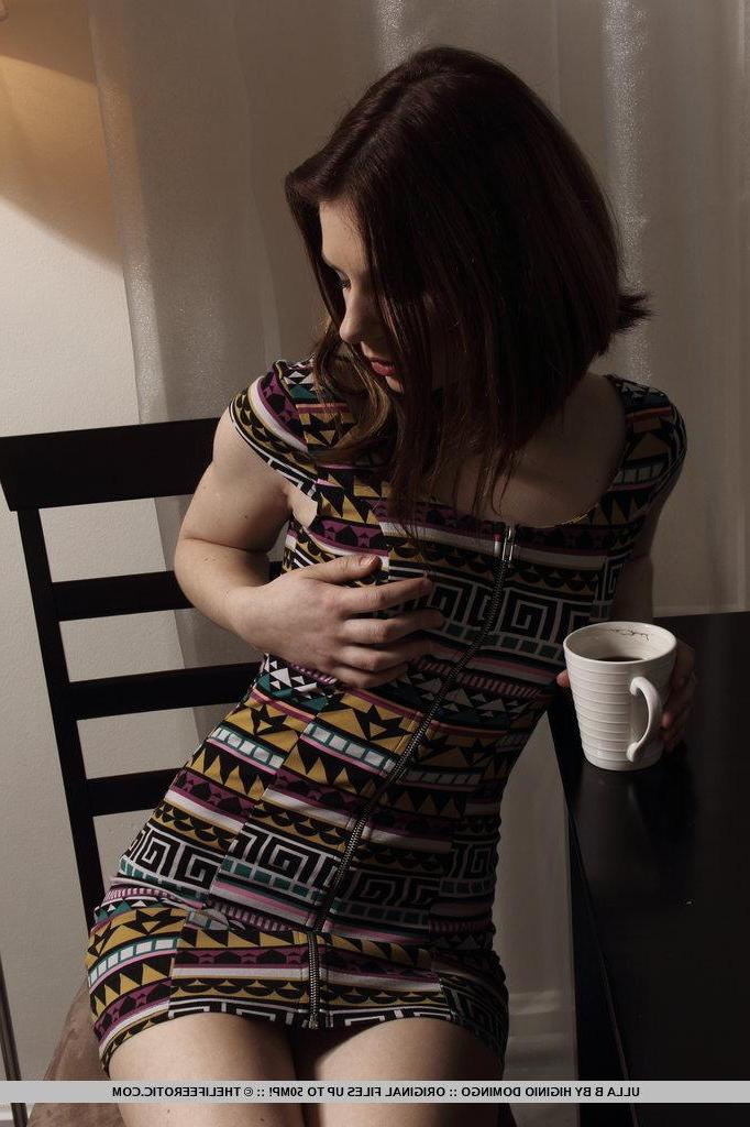 16P Pictures of redhead teen Ulla B playing with her tight pussy