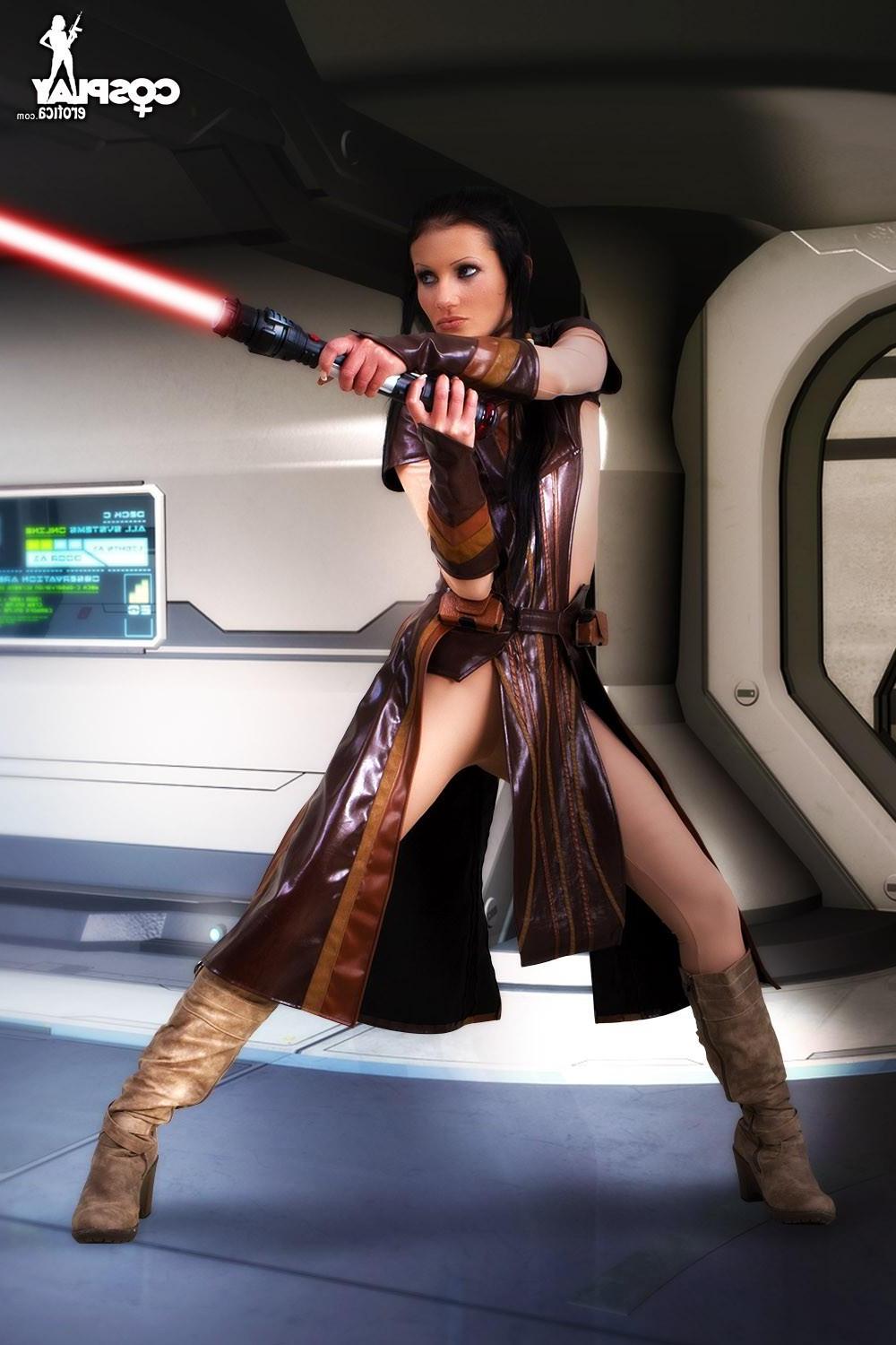 12P Beautiful cosplay girl Zorah shows how she can handle a light saber