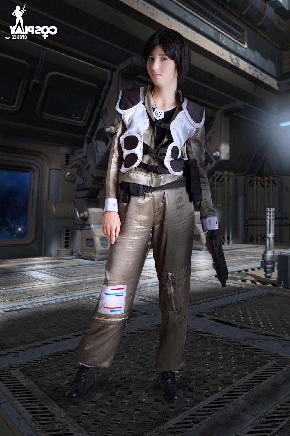 16P Pictures of hot cosplayer Stacy dressed for duty on Battlestar Galactica