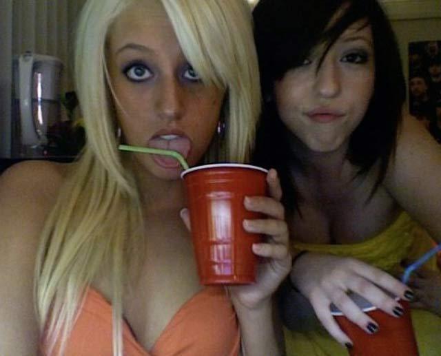 15P Stunning coeds get loose and wild while partying