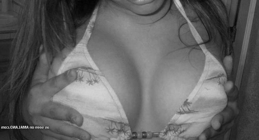 15P Busty brunette GF showing off her cleavage