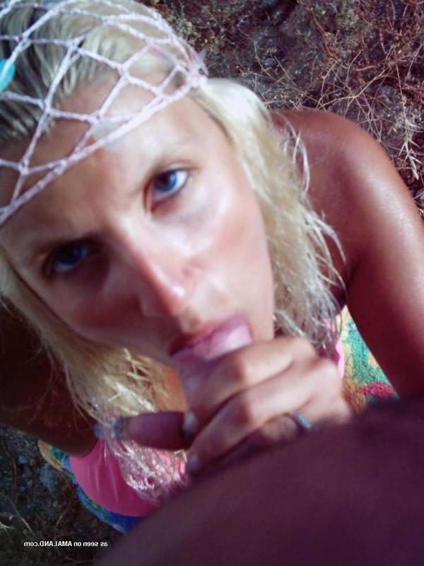 15P Blonde babe in bright pink bikini gets down and dirty