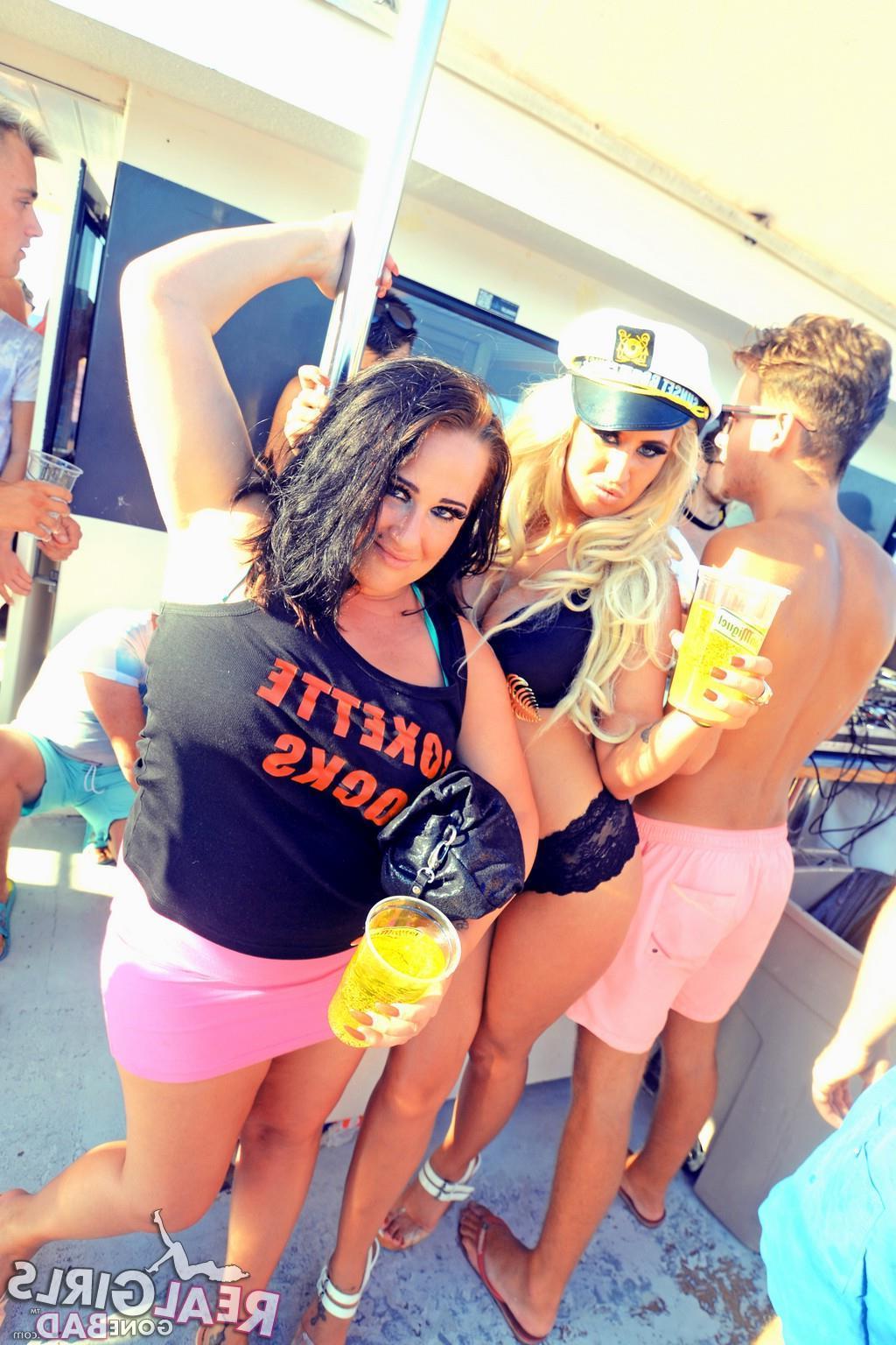 12P College coeds have a party on a boat during spring break