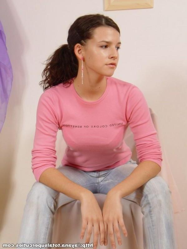 18P Brunette teen tease in the bedroom