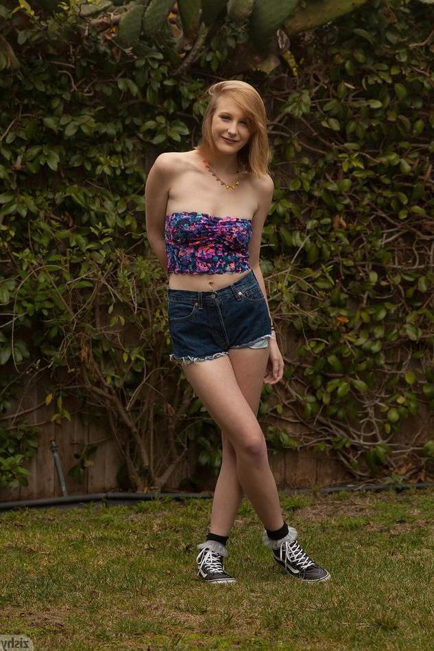 8P Redhead teen Terri Belk teases with her petite body