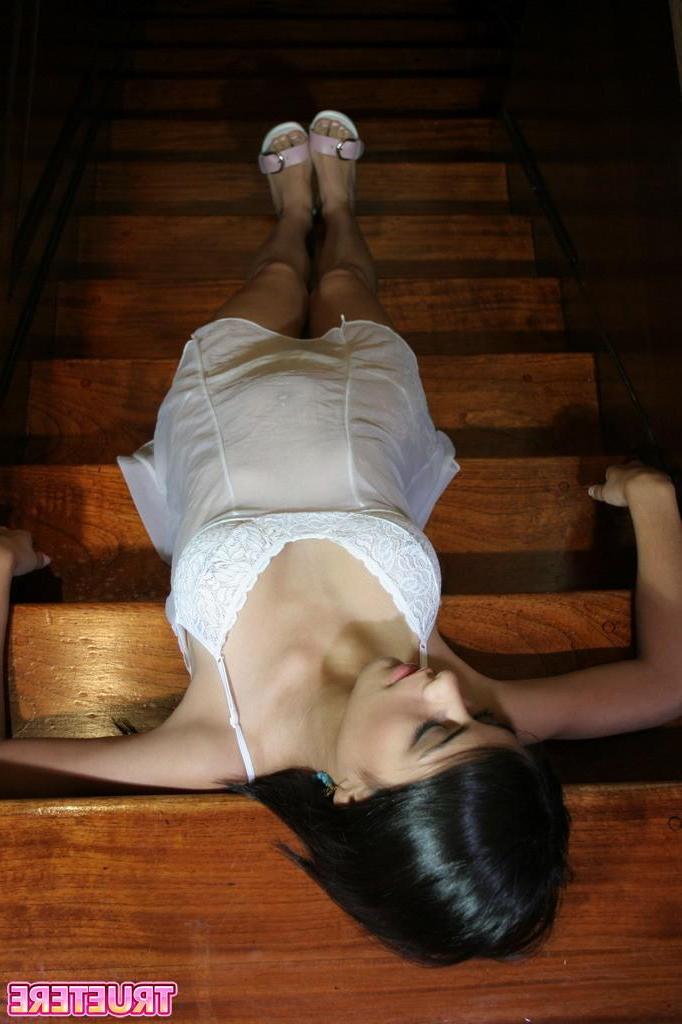 15P True Tere in a sexy white dress