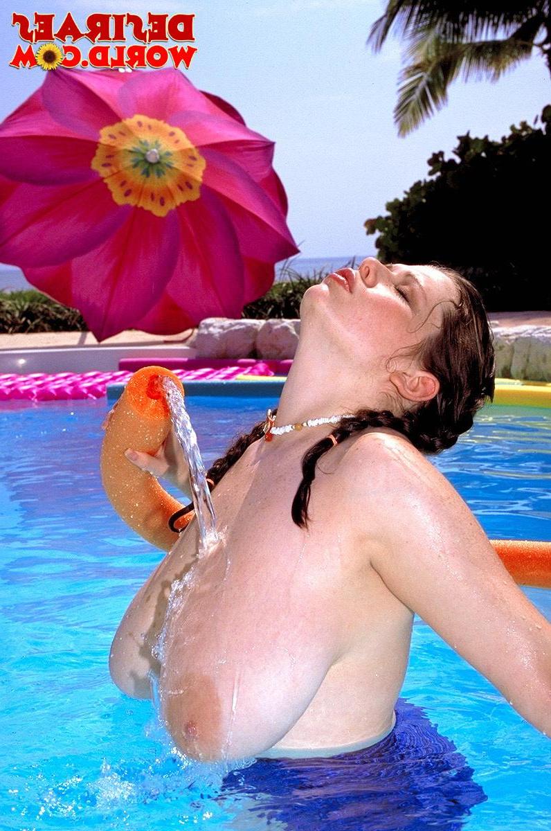 16P Busty teen Desirae gets wet for you in the swimming pool