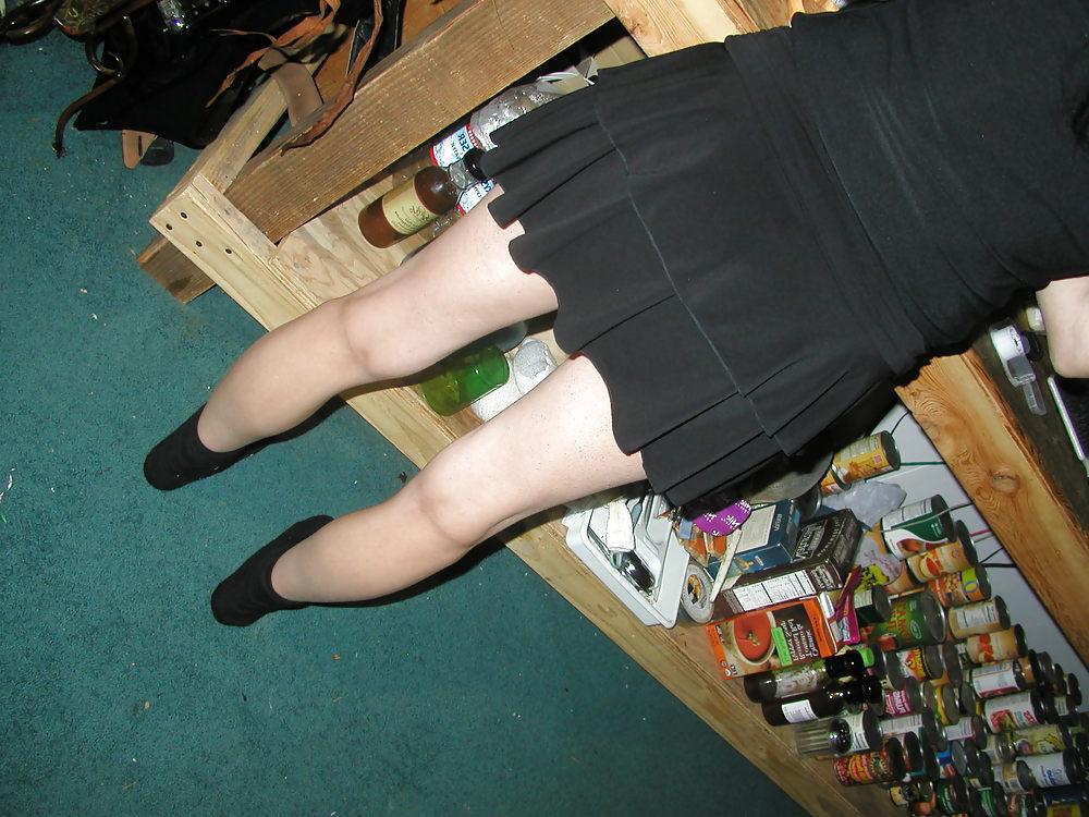 7P Black Dress Upskirt