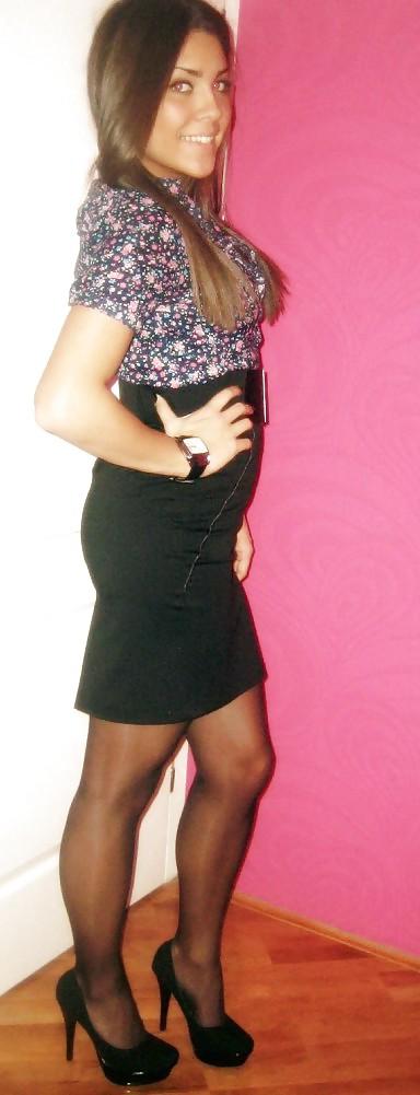 10P Nylon Diskotussis in eleganten Outfits die mich steif machen