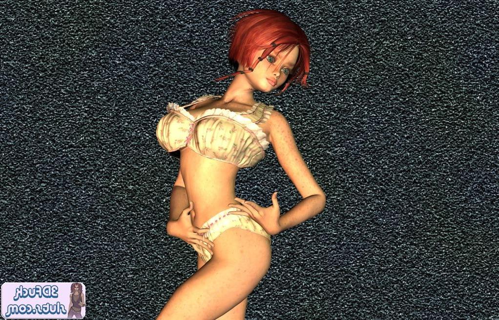 16P Busty redhead toon babe teasing