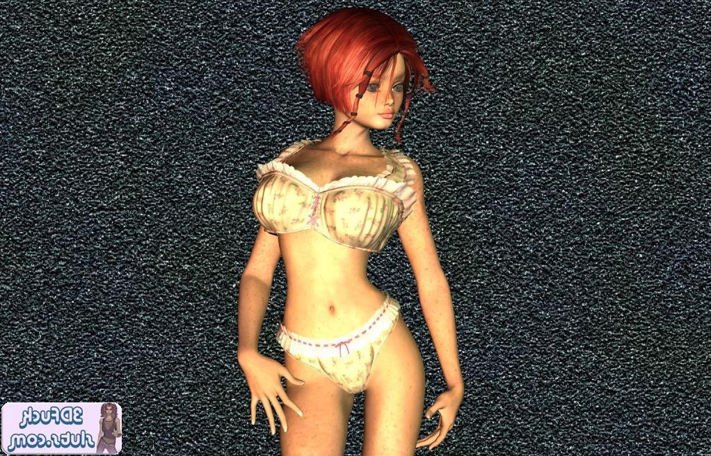 16P Busty redhead toon babe teasing