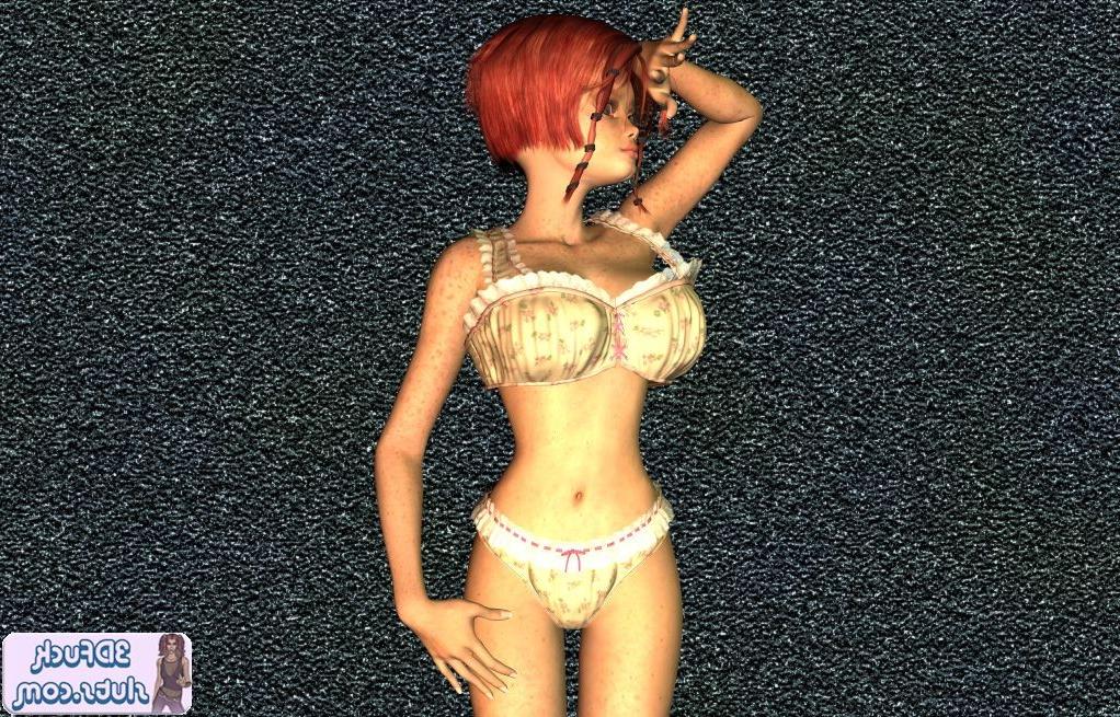 16P Busty redhead toon babe teasing