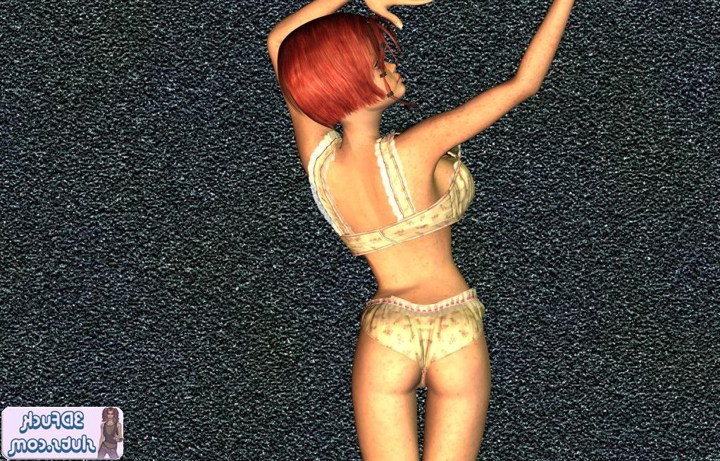 16P Busty redhead toon babe teasing